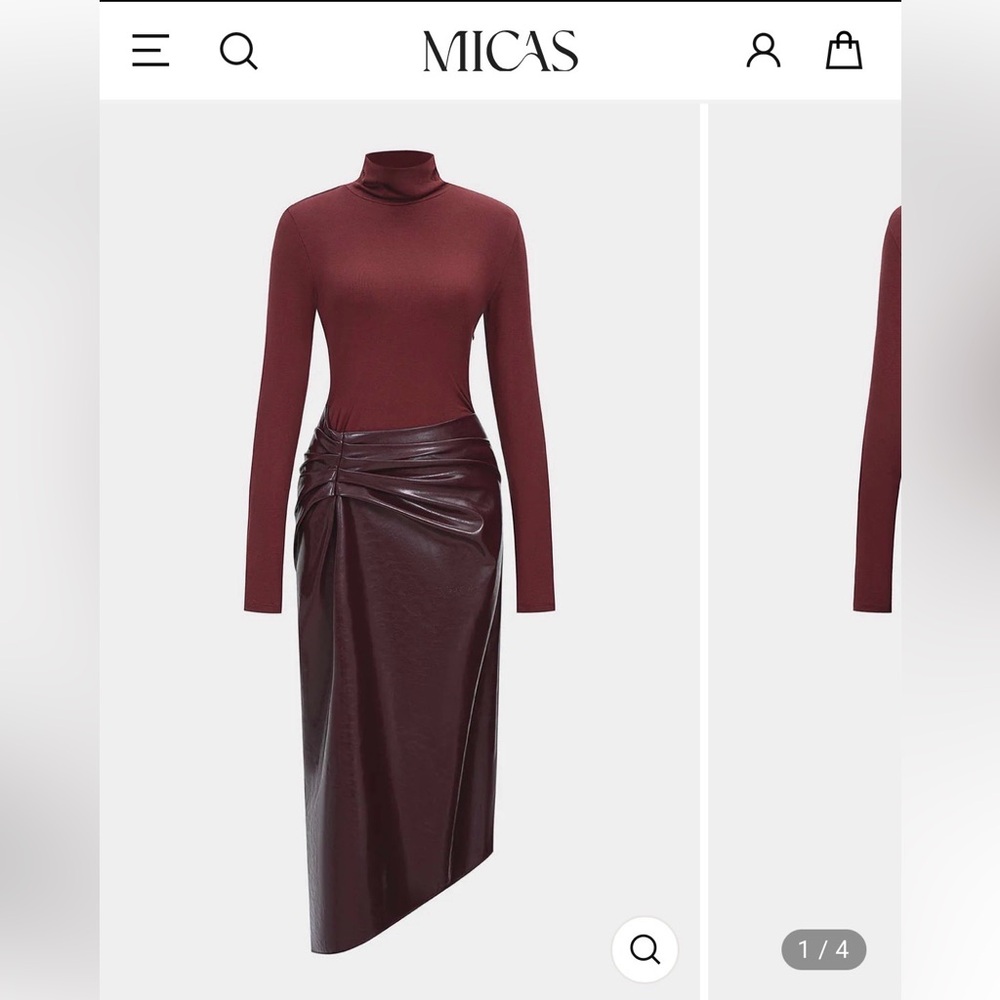 Chic Asymmetrical Burgundy Skirt by MICAS